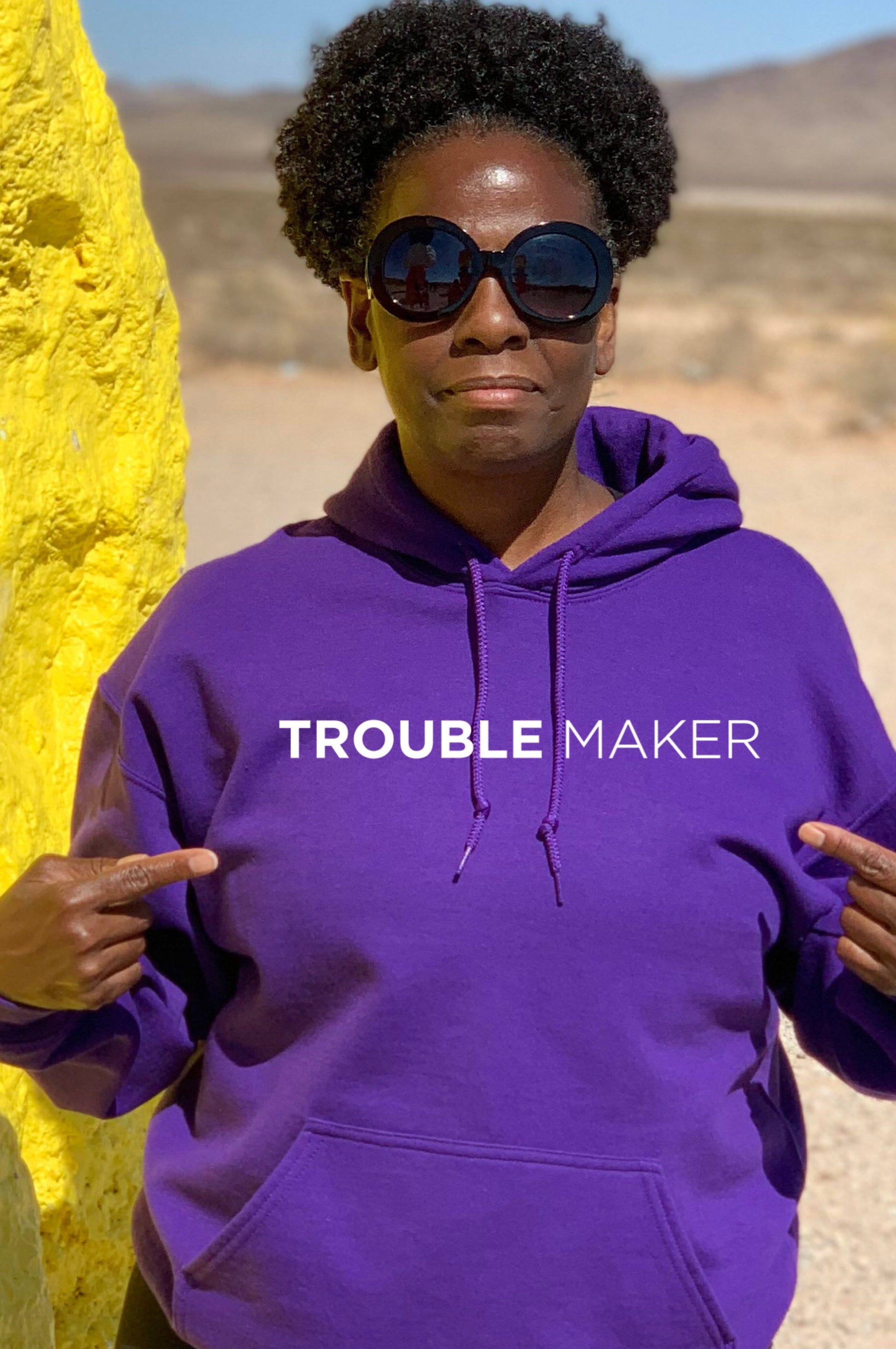 Purple Trouble Maker Hoodie Natural & Fit Designs S Purple 