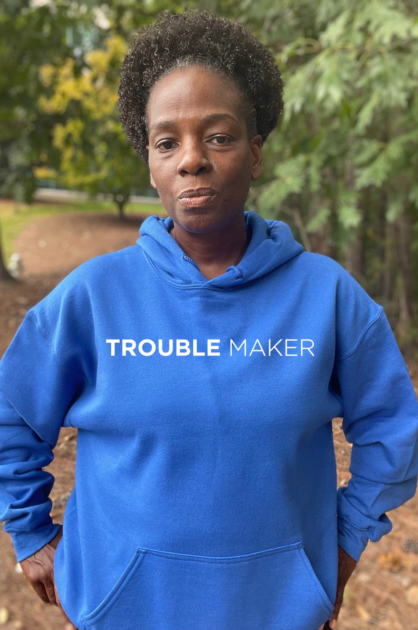 Royal Blue Trouble Maker Hoodie Natural & Fit Designs 