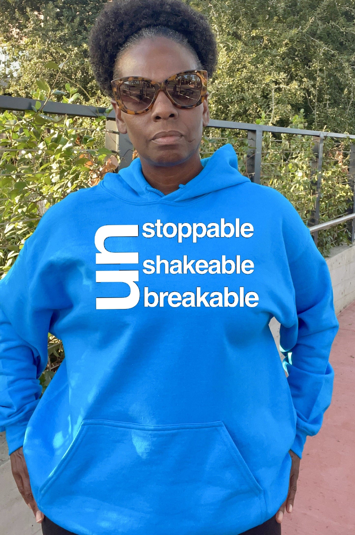 Unstoppable Unshakeable Unbreakable Bright Colors Hoodie Hoodie Gildan S Saphire 