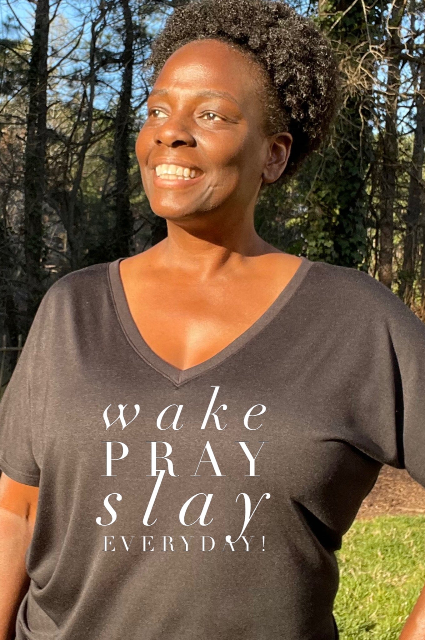Wake Pray Slay Everyday - Women's T Shirt Bella S Black 