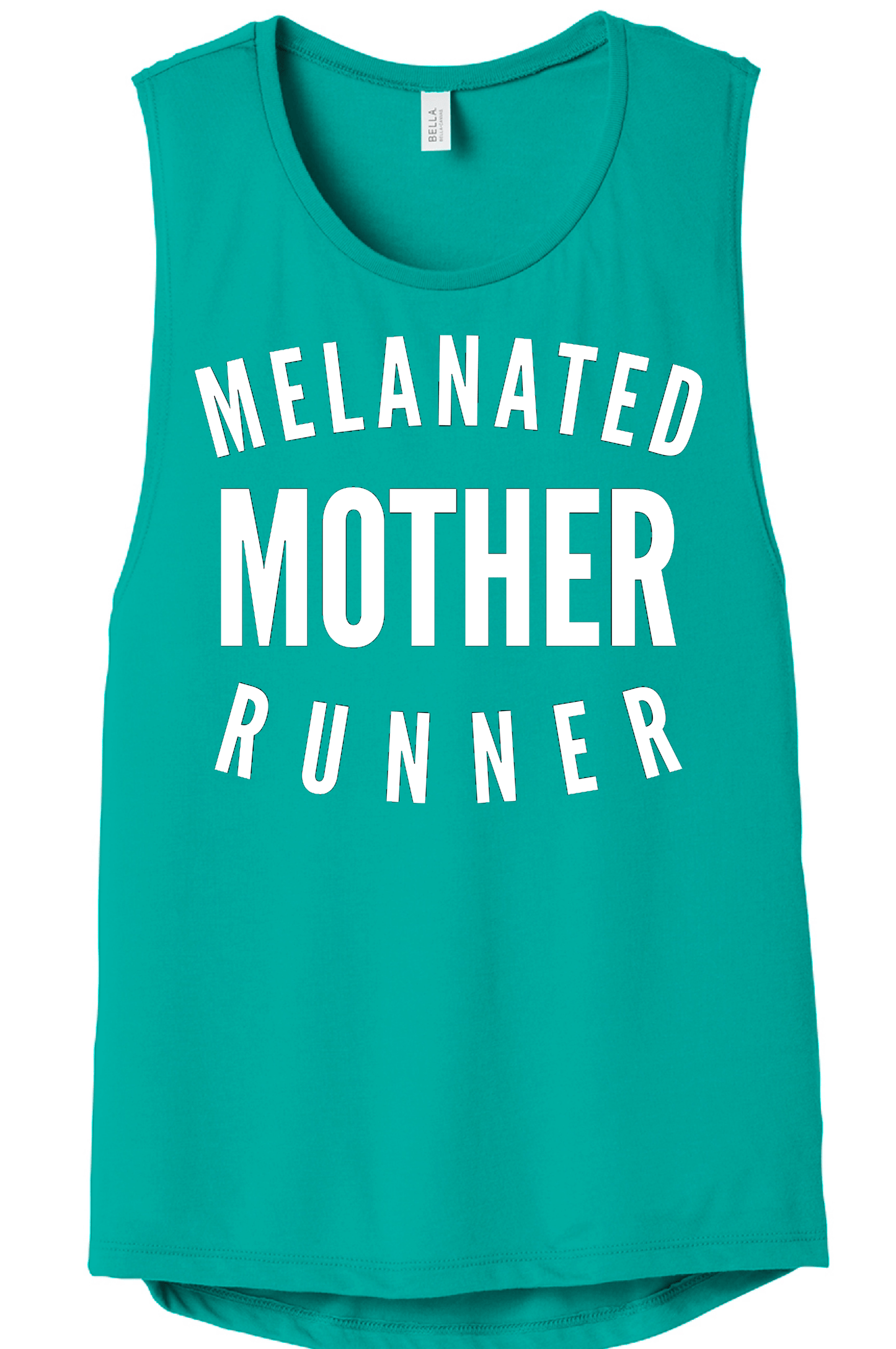 Melanated Mother Runner Muscle Tank Muscle Tank Bella Canva S Teal 