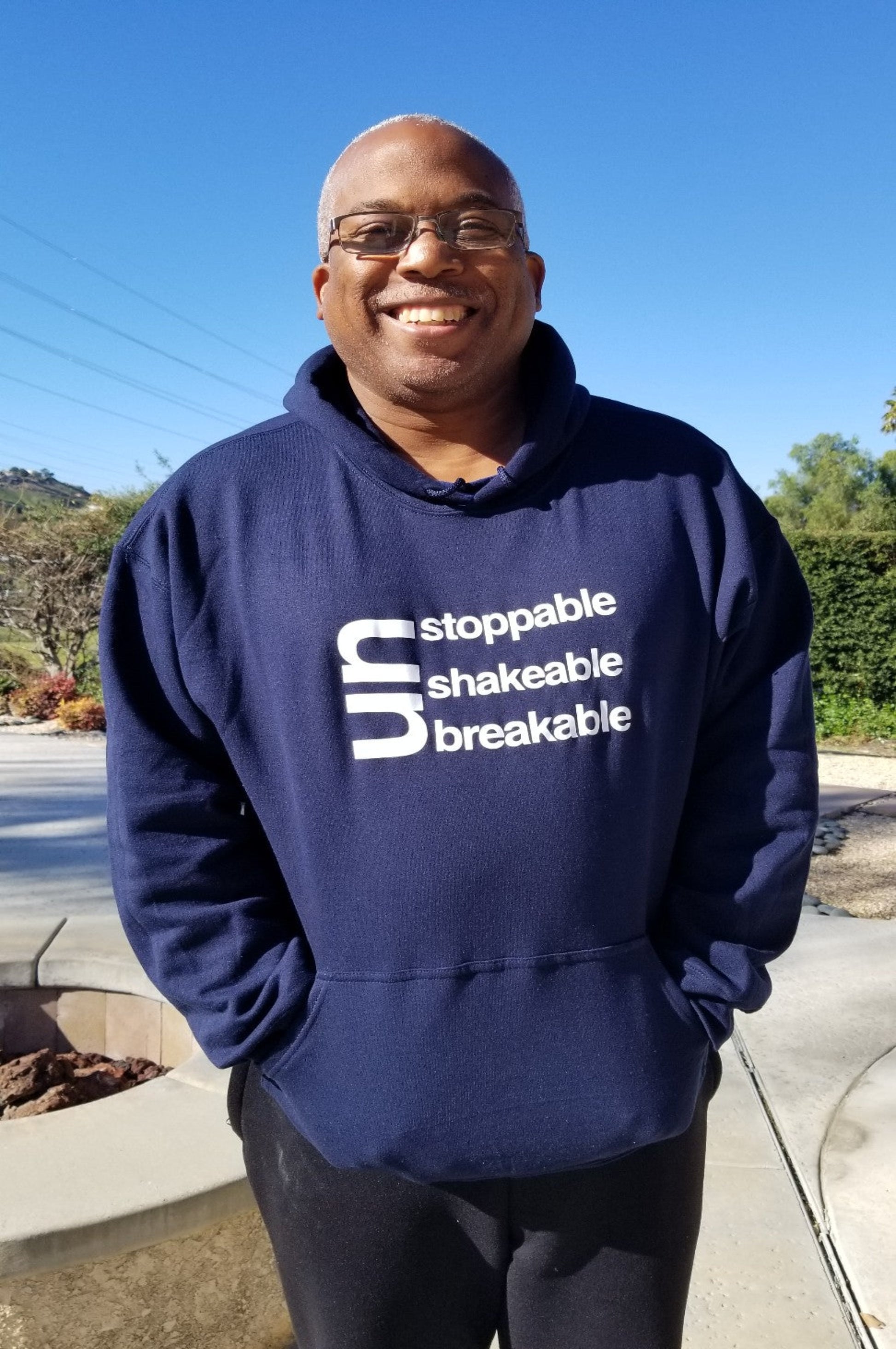 Navy Blue Unstoppable Unshakable Unbreakable Hoodie 