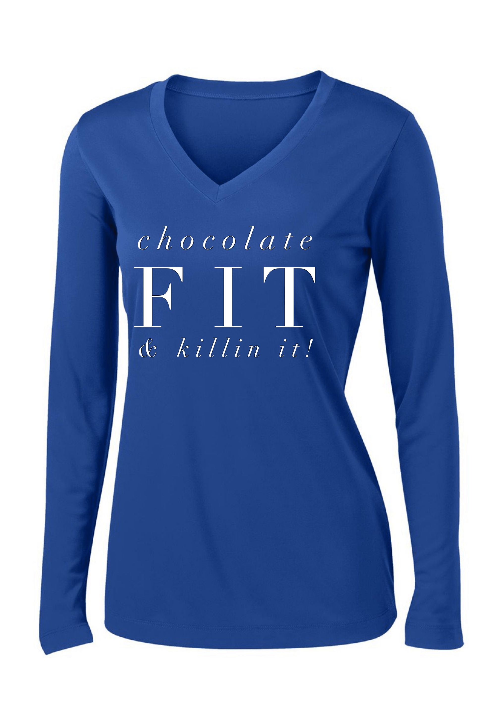 Chocolate Fit & Killin' It! Long Sleeve T Long Sleeve T Sport Tek 