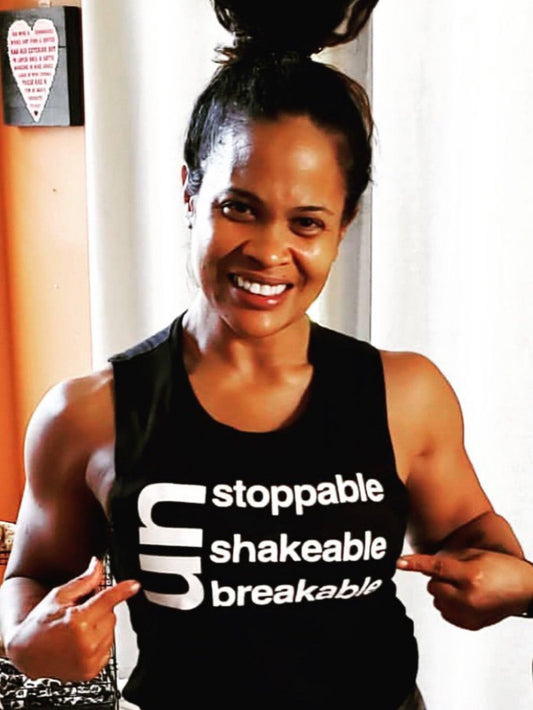 Unstoppable Unshakeable Unbreakable Black Muscle Tank 