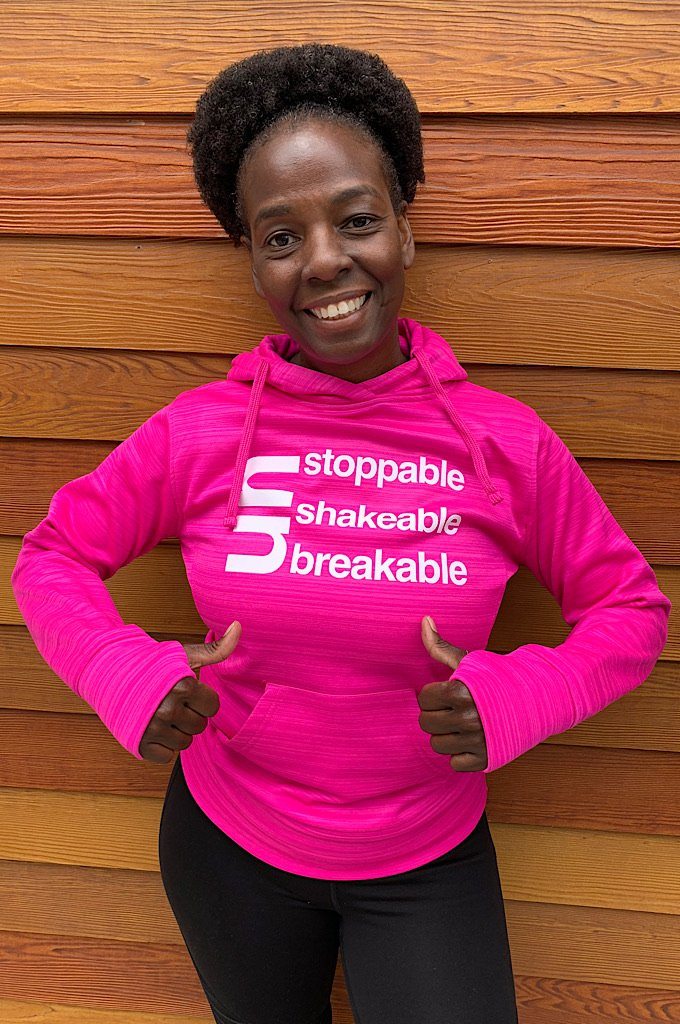 Un Stoppable - UnShakable - UnBreakable Hoodie Pink (Breast Cancer Awareness) Sweatshirt J America 