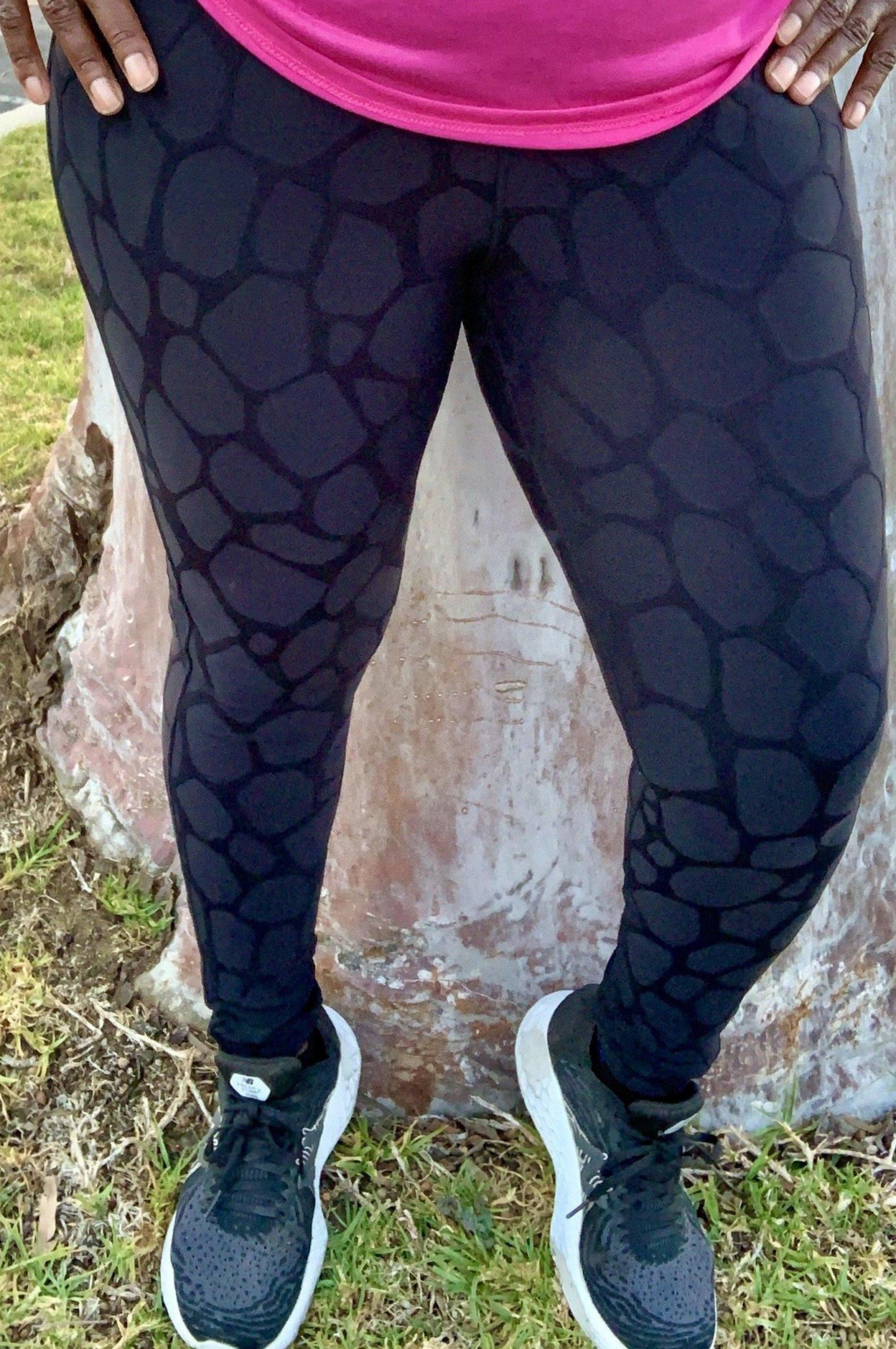 Black Jaquard Leggings Leggings Mona B Clothing 