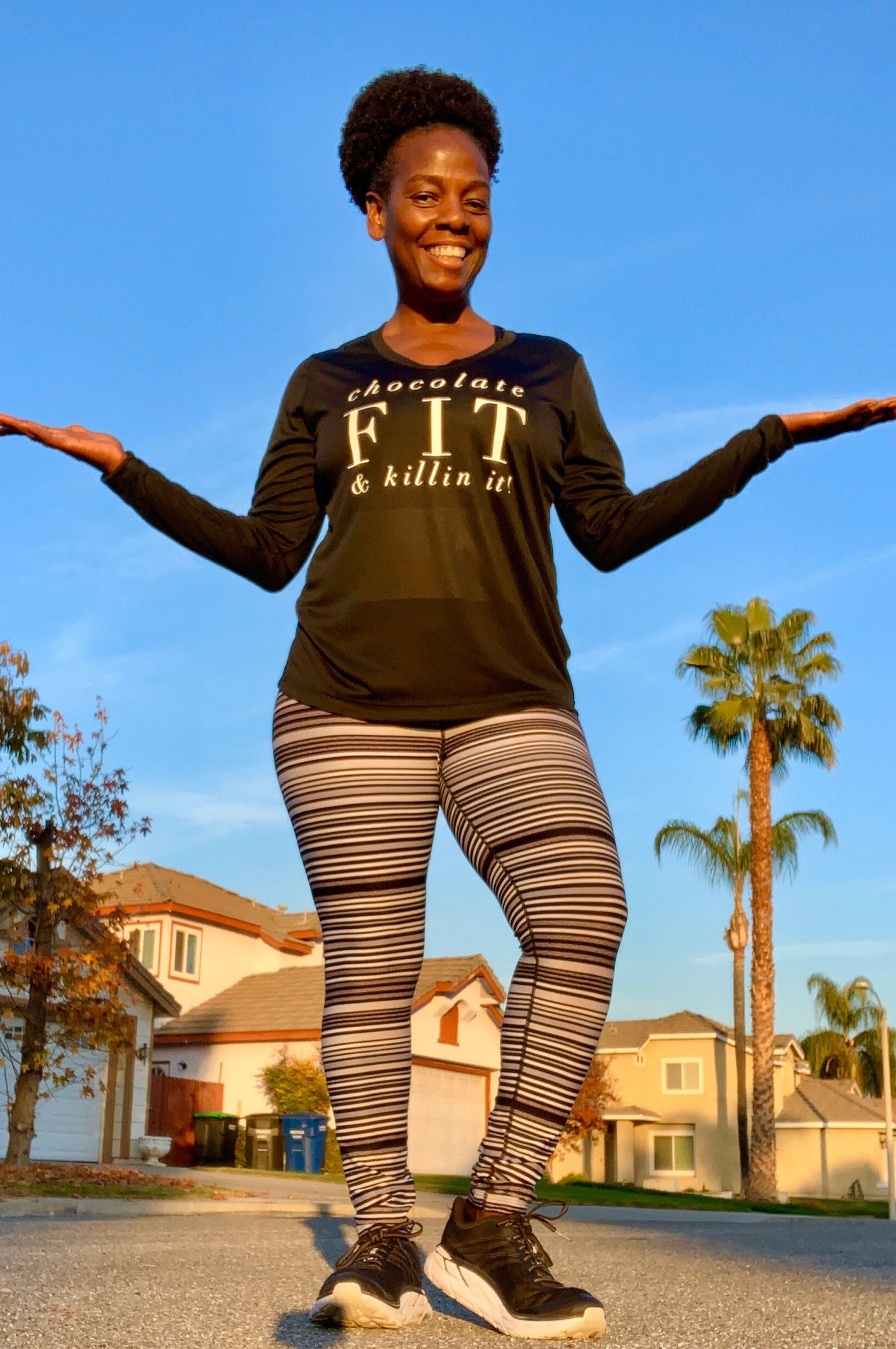 Chocolate Fit & Killin' It! Long Sleeve T Long Sleeve T Sport Tek 