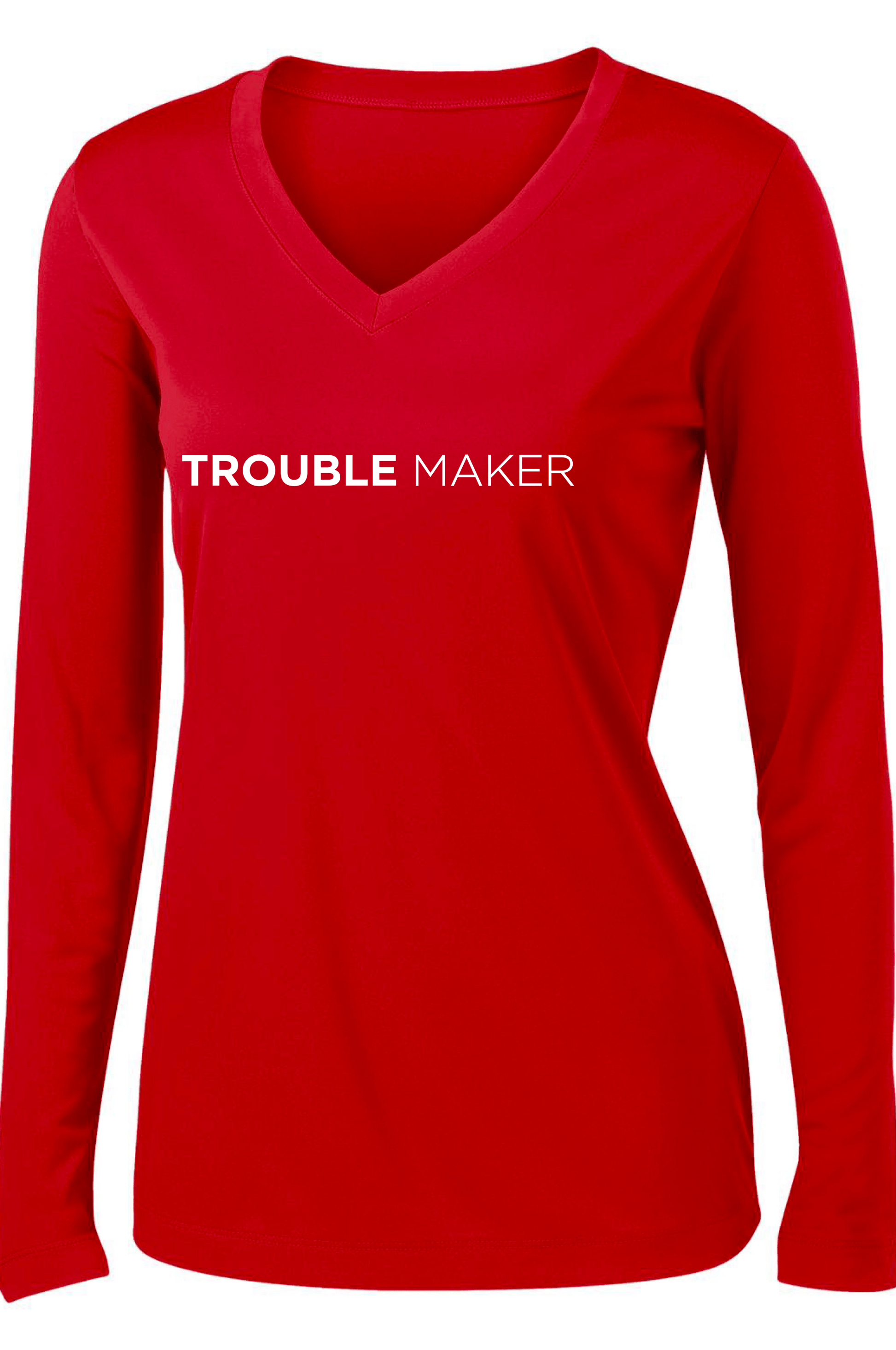 Red Trouble Maker Long Sleeve T  shirt 