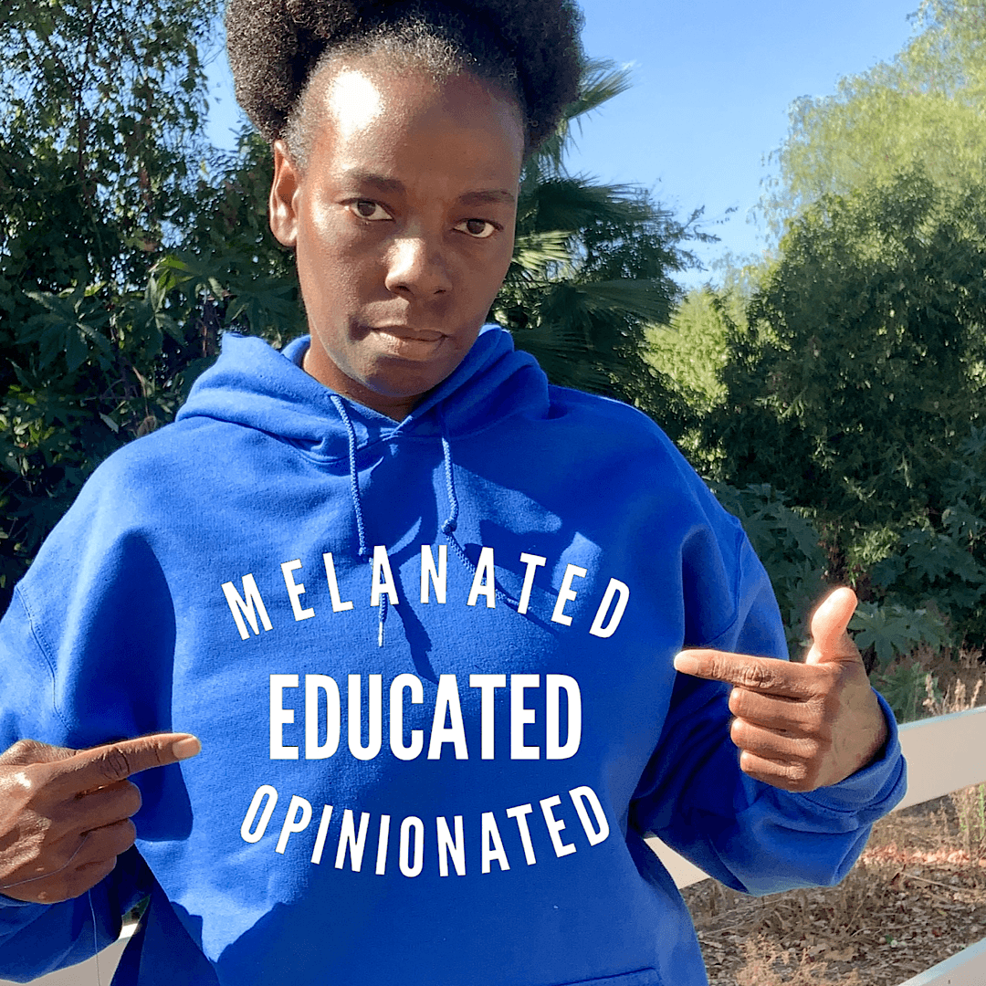 Melanated Educated Opinionated Bright Colors Hoodie Hoodie Gildan 