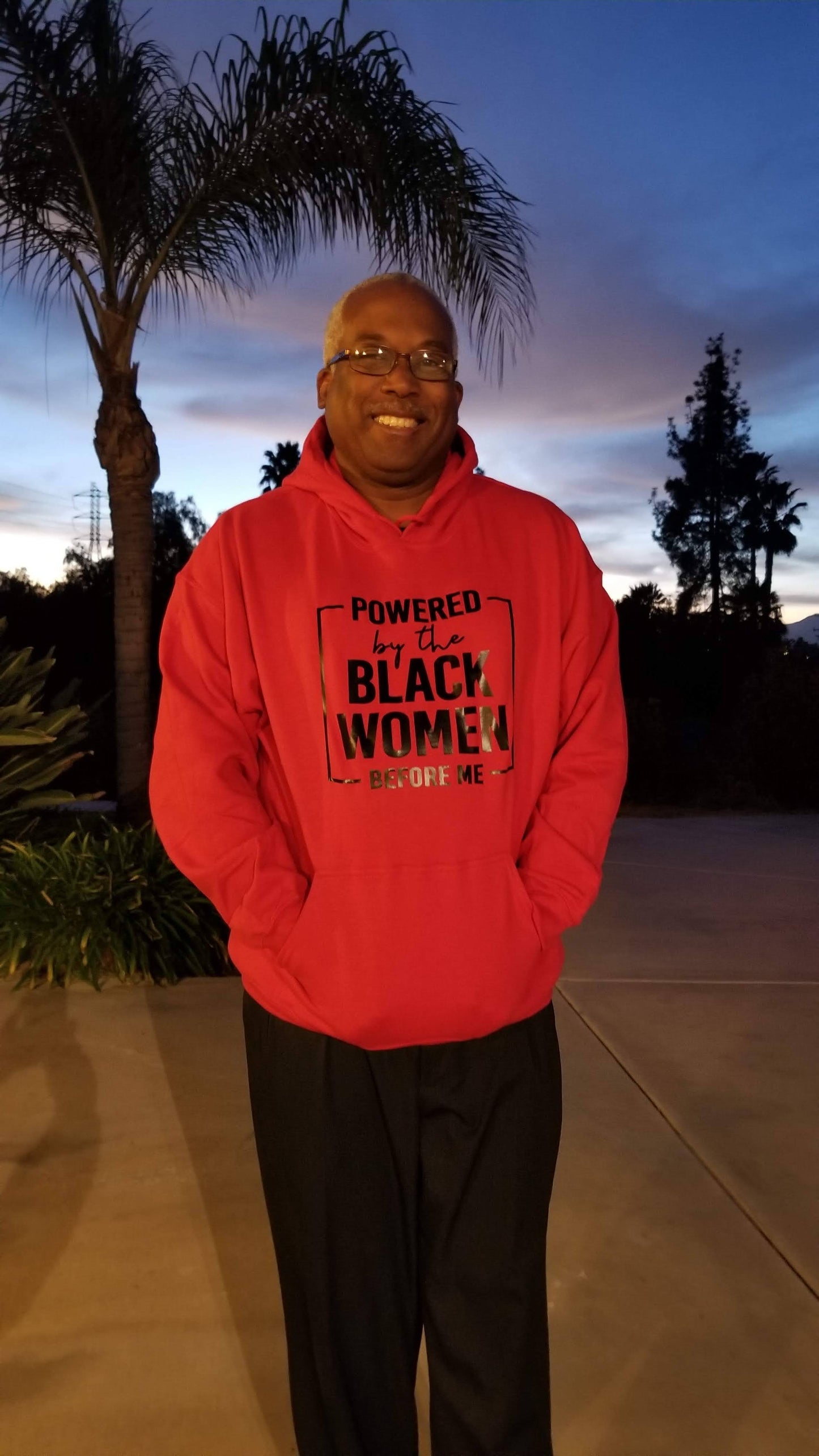 Red Powered By The Black Women Before Me hoodie for men