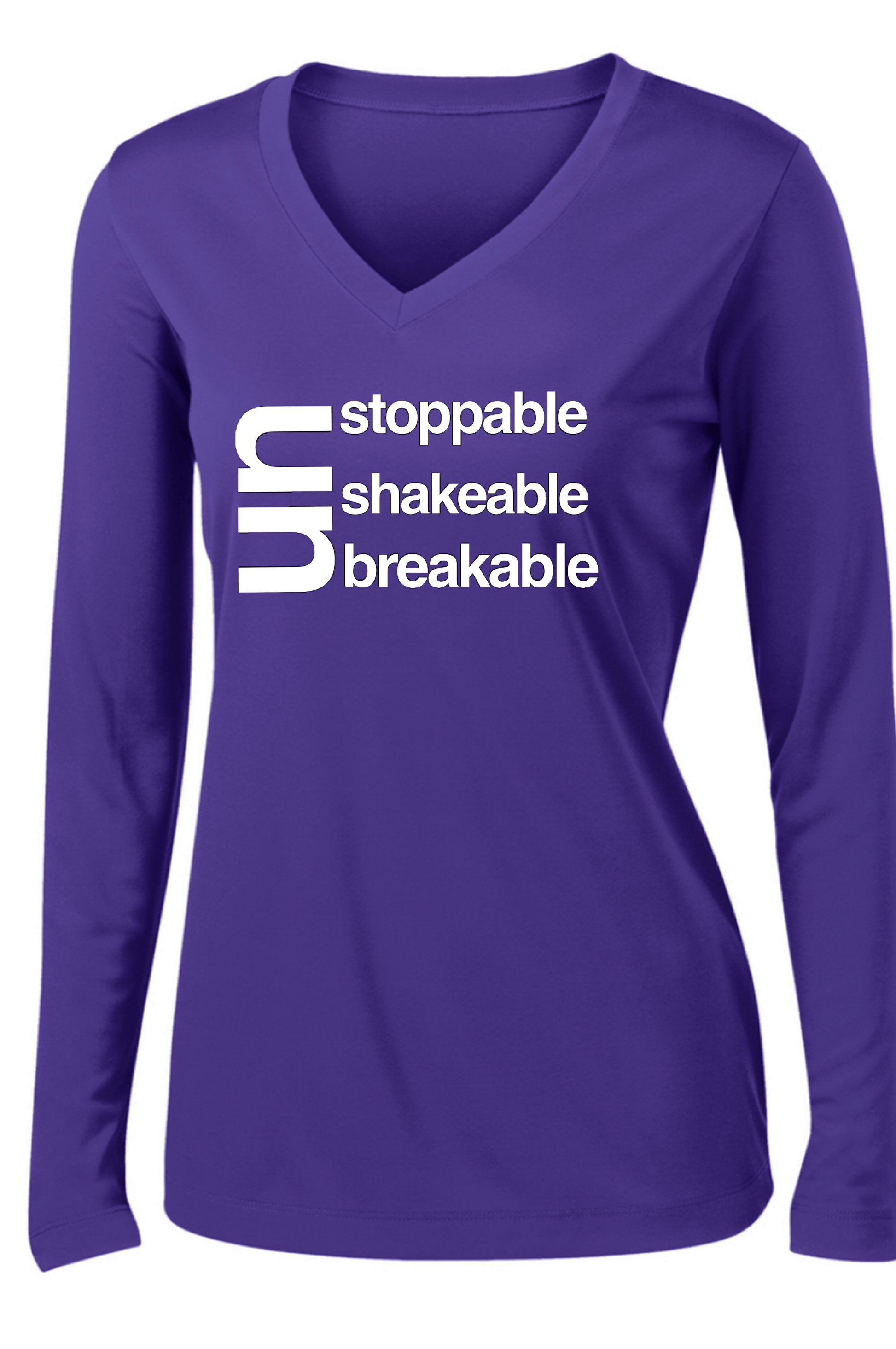 Unstoppable Unbreakable Unshakable Long Sleeve T Long Sleeve T Sport Tek S Purple 