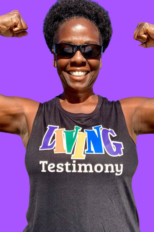 Living Testimony Black Don't Crack Muscle Tank Tank Top Bella Canva 