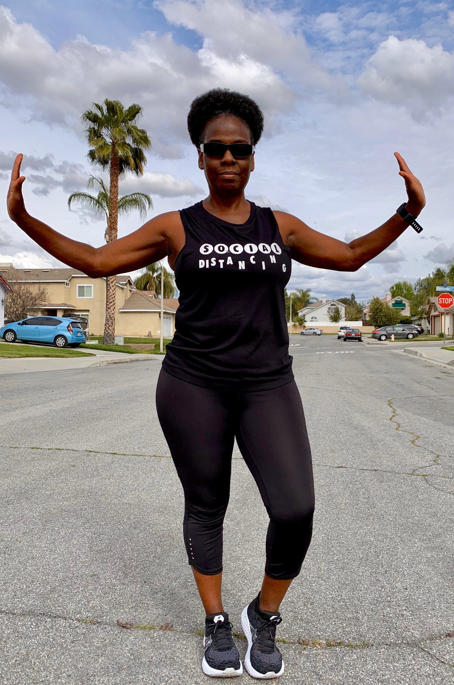 Social Distancing Since Day One! Muscle Tank Muscle Tank Bella Canva 