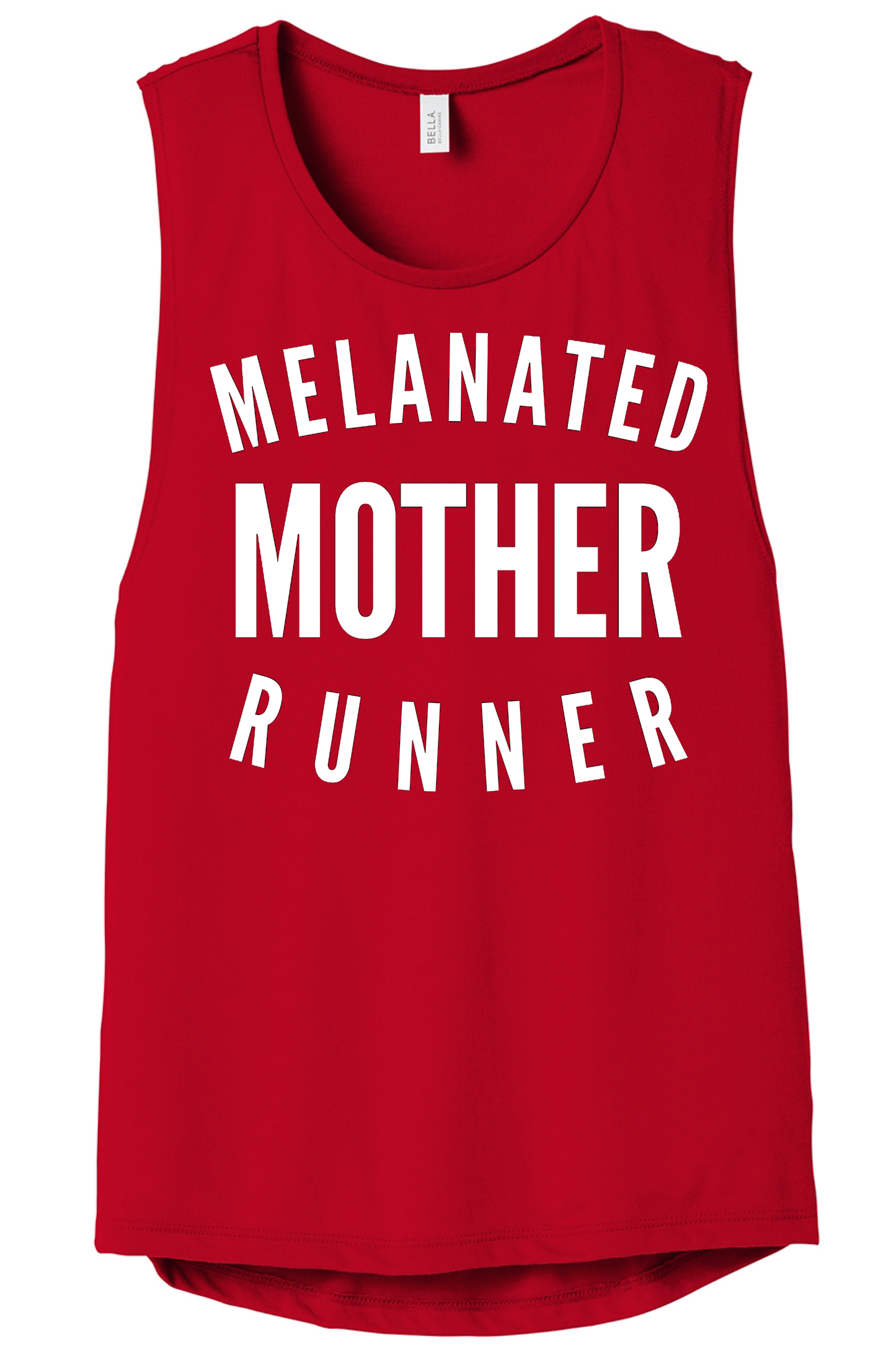 Melanated Mother Runner Muscle Tank Muscle Tank Bella Canva S Red 
