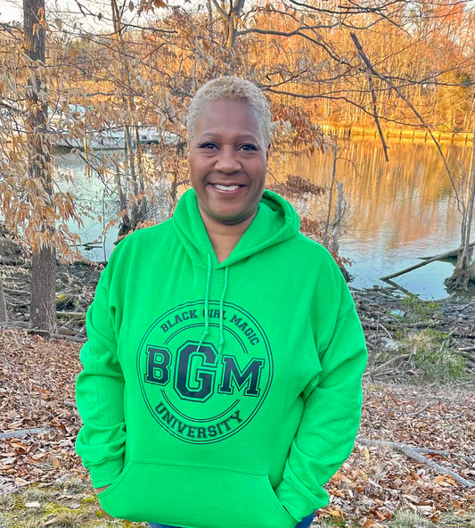 Green Fitness Hoodie - Black Girl Magic University 