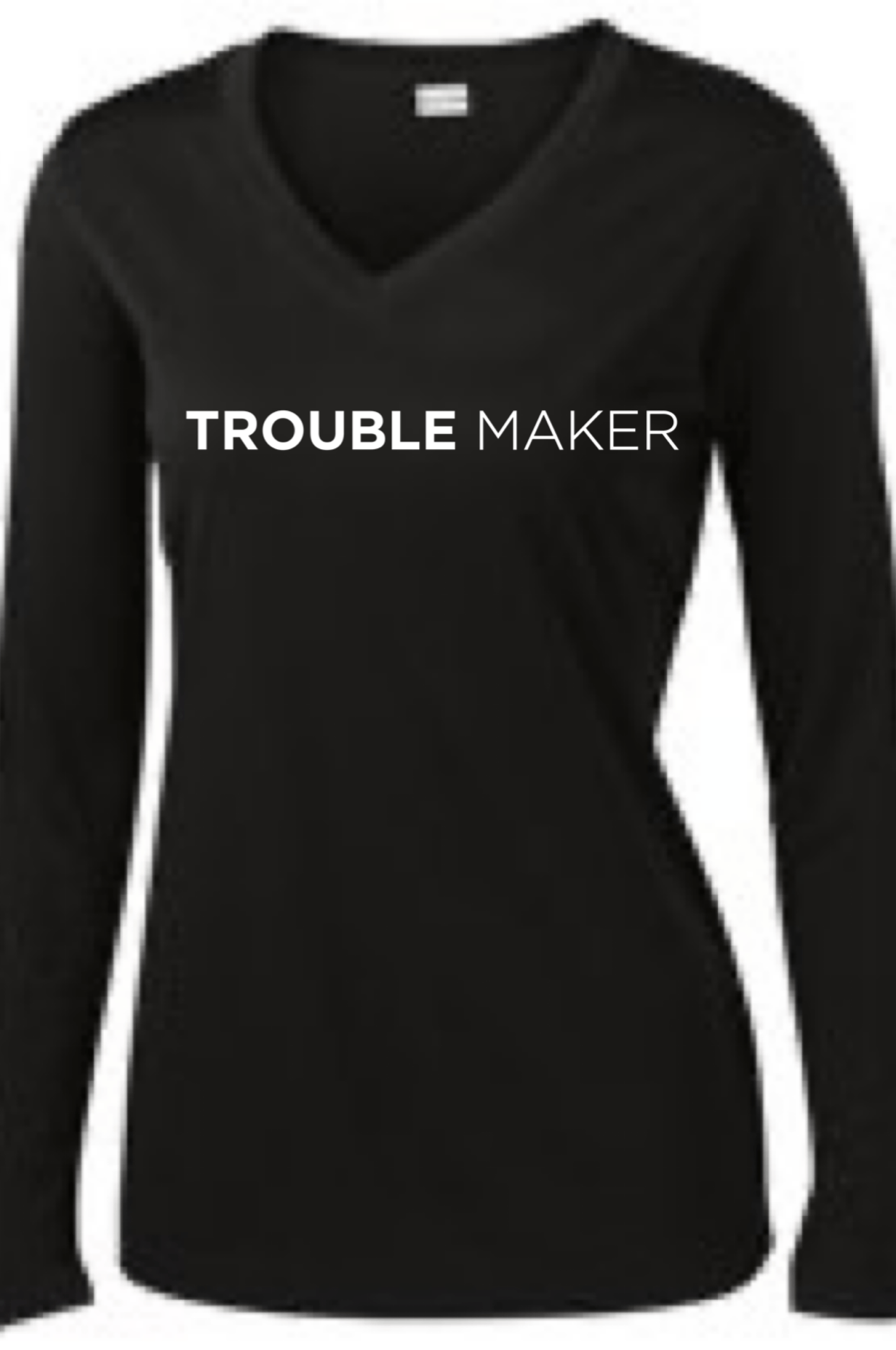 Black Trouble Maker Long Sleeve T shirt 