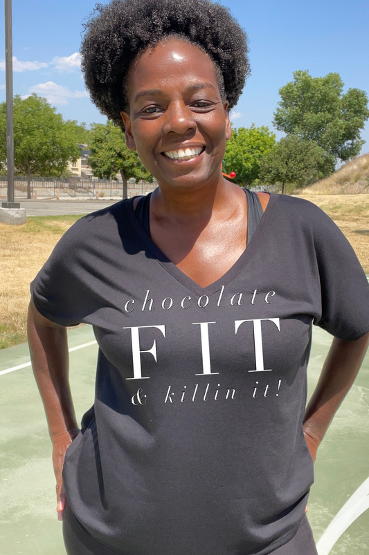 Chocolate Fit & Killin It V Neck T-shirt